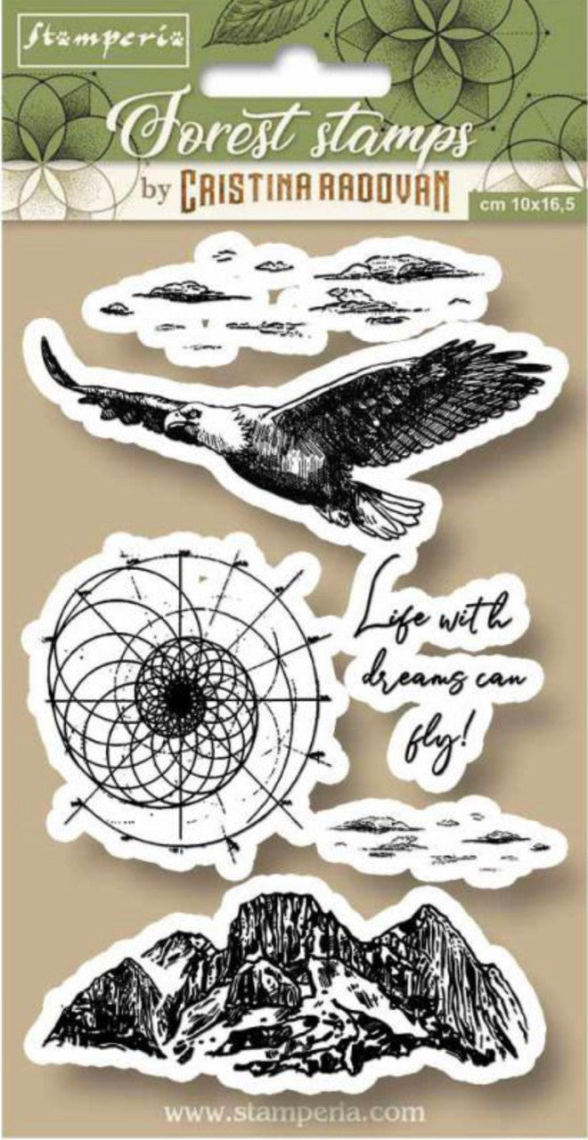 Stamperia HD natuurrubberstempel Forest Eagle